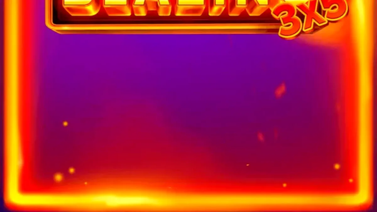 Interface visual do slot 3x5 Double Blazing com símbolos de frutas e fogo